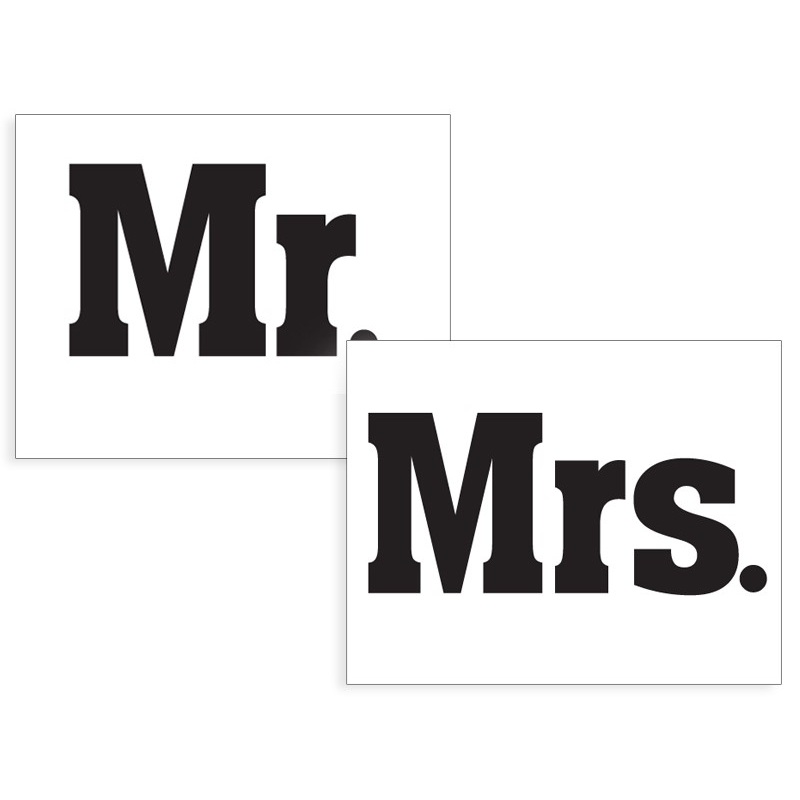 2 shoe stickers Mr & Mrs