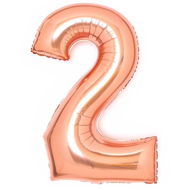 22 Rose Gold Numbered Foil Balloon #2