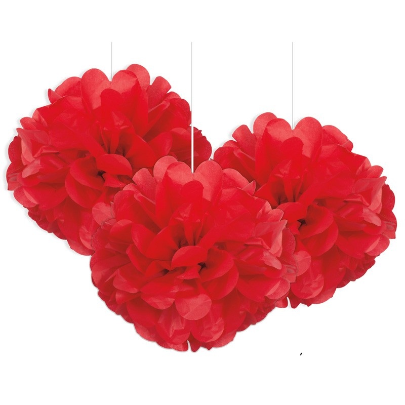 Fluffy pompom red 23cm