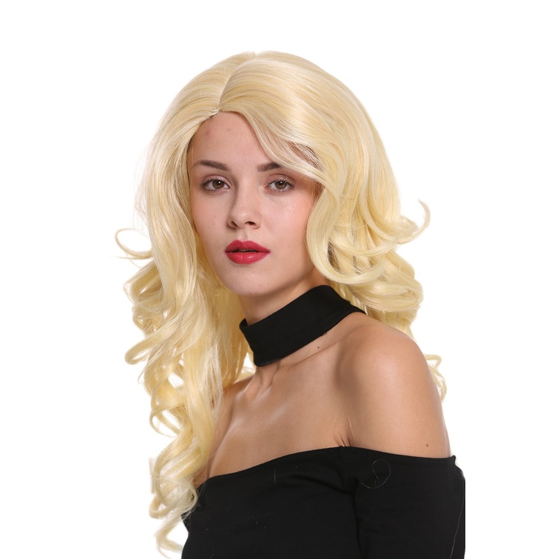 Lady women wig long wavy parting teased volume bright blonde Diva DW1948