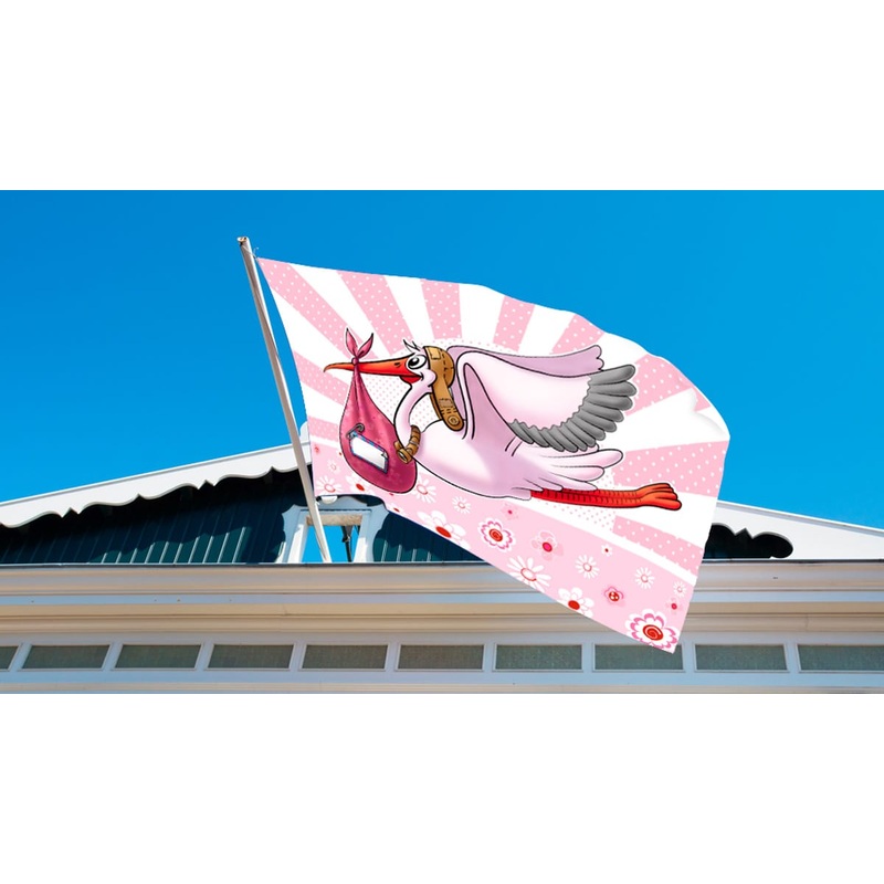 Window flag rattle stork pink