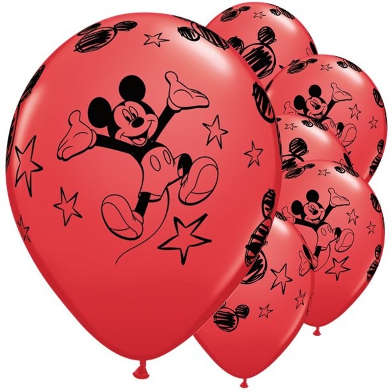 6 Celebrating Mickey Mouse balloons 28cm