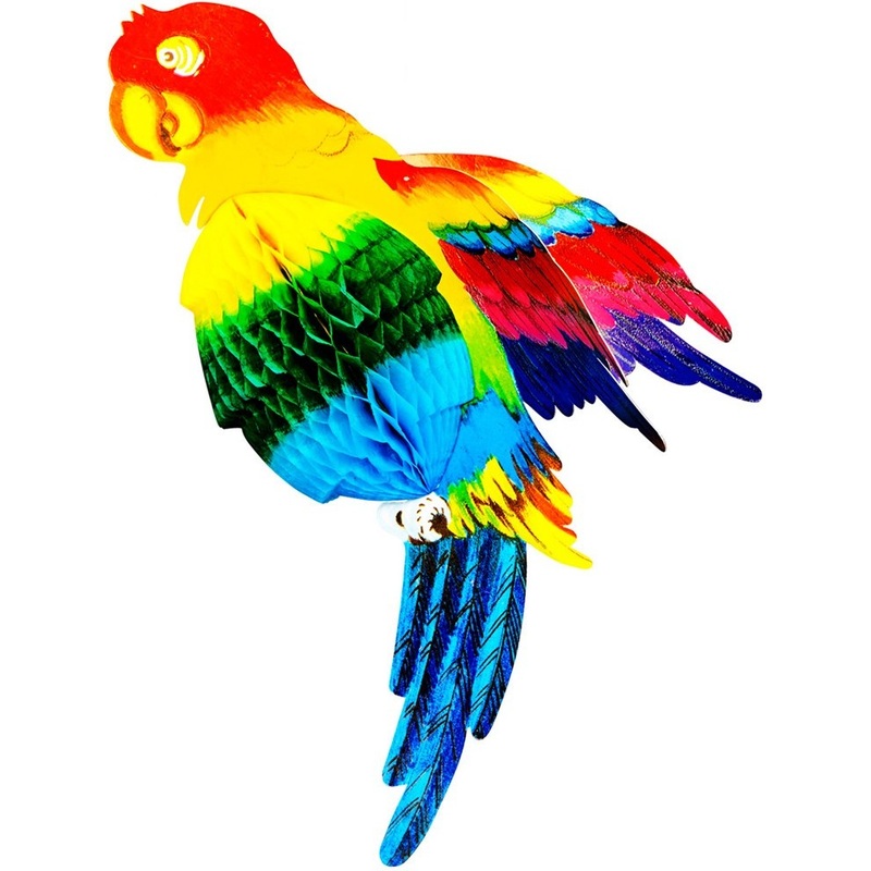 Colorful parrots decoration 38cm