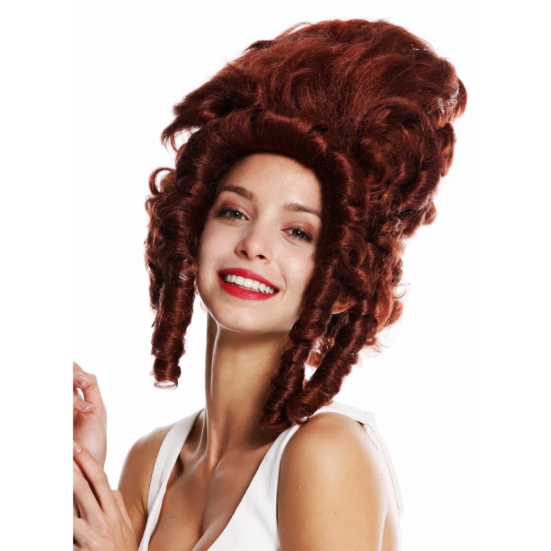 lady wig theatre baroque Marie Antionette countess copper red VK-38