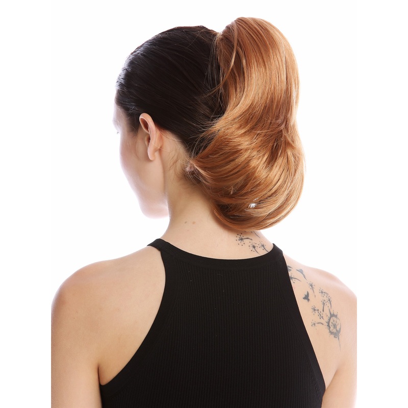 Ponytail Combs Clamp short straight slighty wavy voluminous copper blonde MKB-29