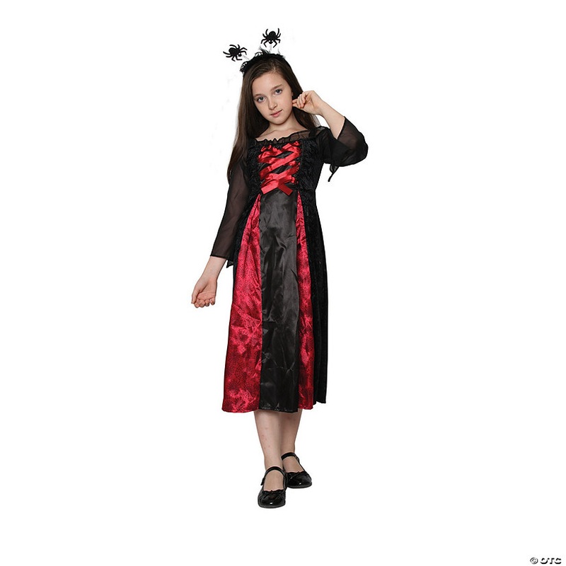Red and Black Spider Princess Girl Child Halloween Costume – Medium