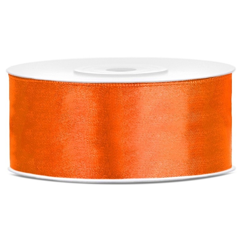 25m satin ribbon neon-orange 25mm wide