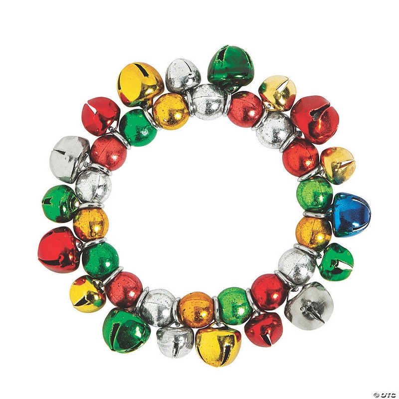 5 Jingle Bell Christmas Bracelets – 12 Pc.