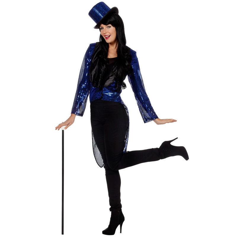 Blue 20s sequin ladies tailcoat 38
