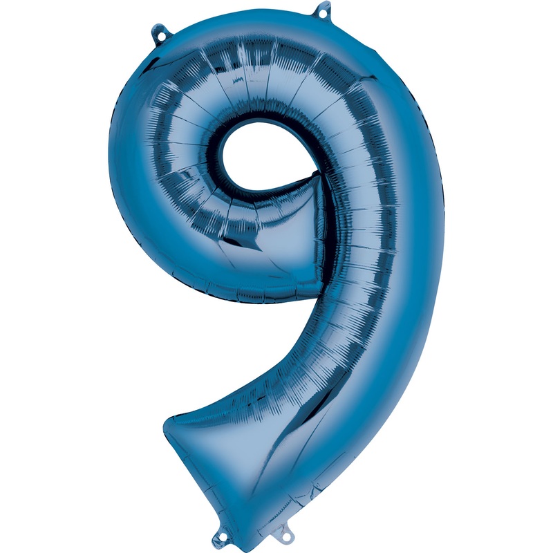 16” Number 9 Blue Air Fill Balloon