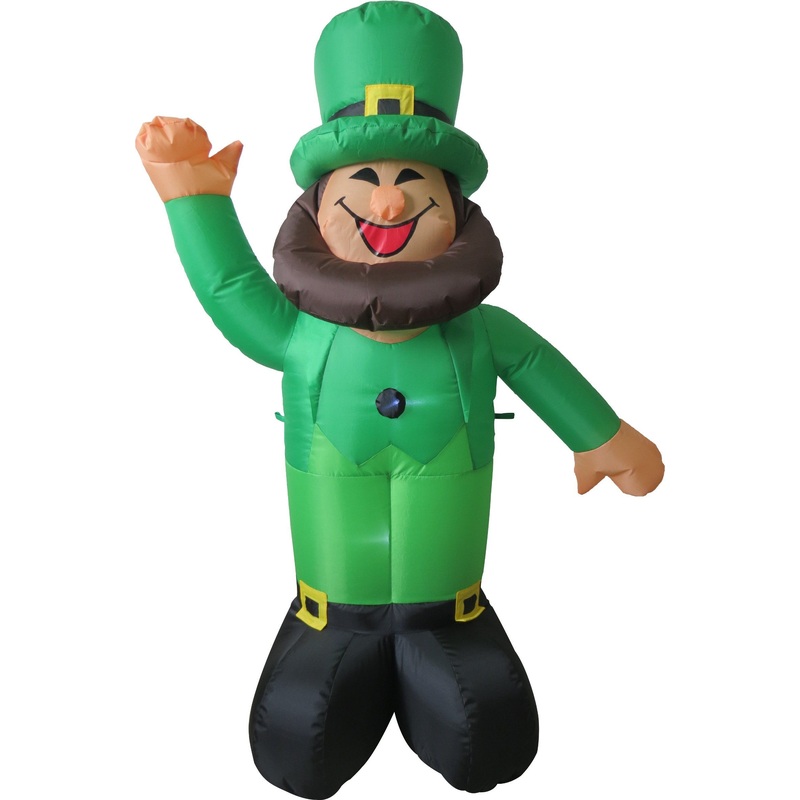 4FT St Patricks Day Inflatable St Patricks Day Outdoor with LED Light for Irish Day Decoration