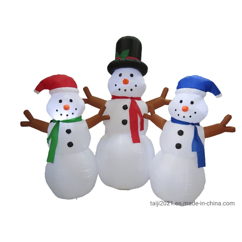 6FT Christmas Snowman Family LED Light Inflatable Indoor Outdoor Decoration