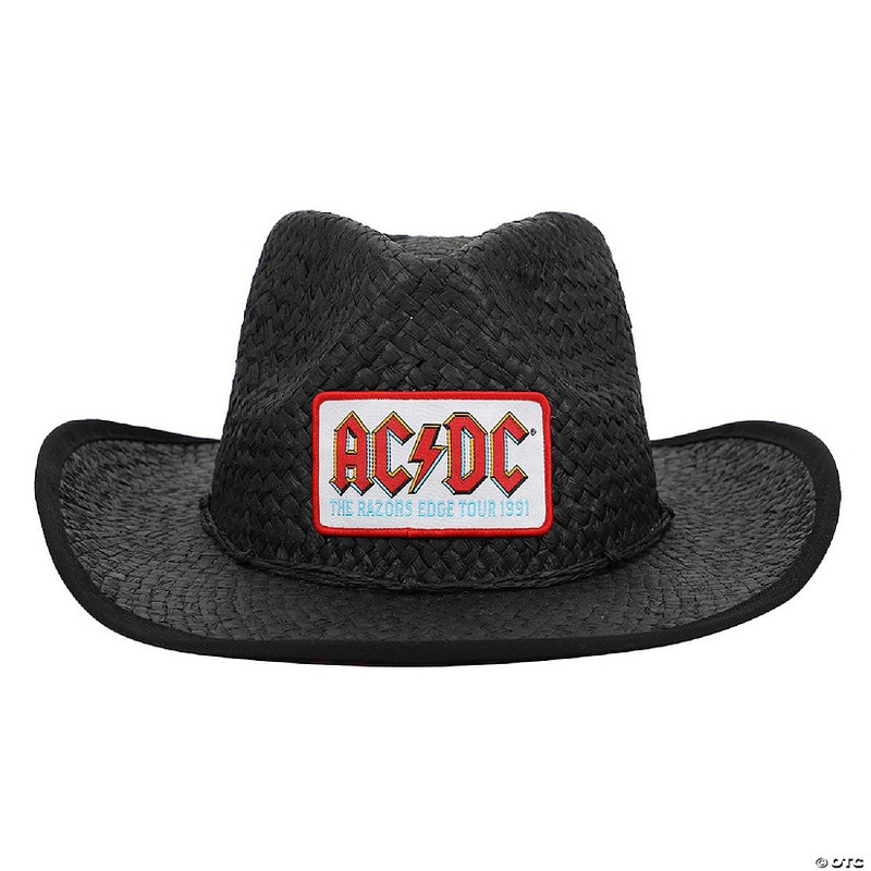 ACDC Logo Patch Straw Cowboy Hat