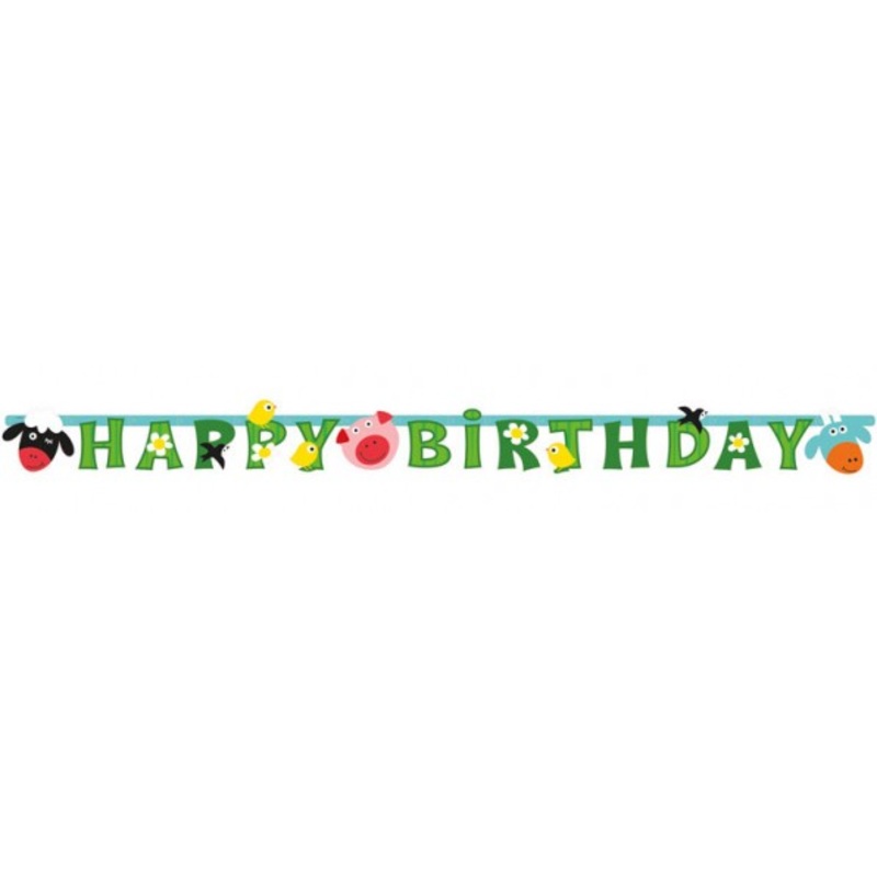 Adorable farm animals happy birthday garland