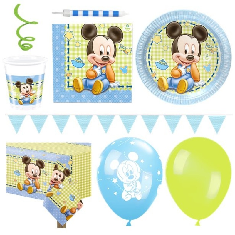 Deluxe Mickey Mouse baby shower decoration set