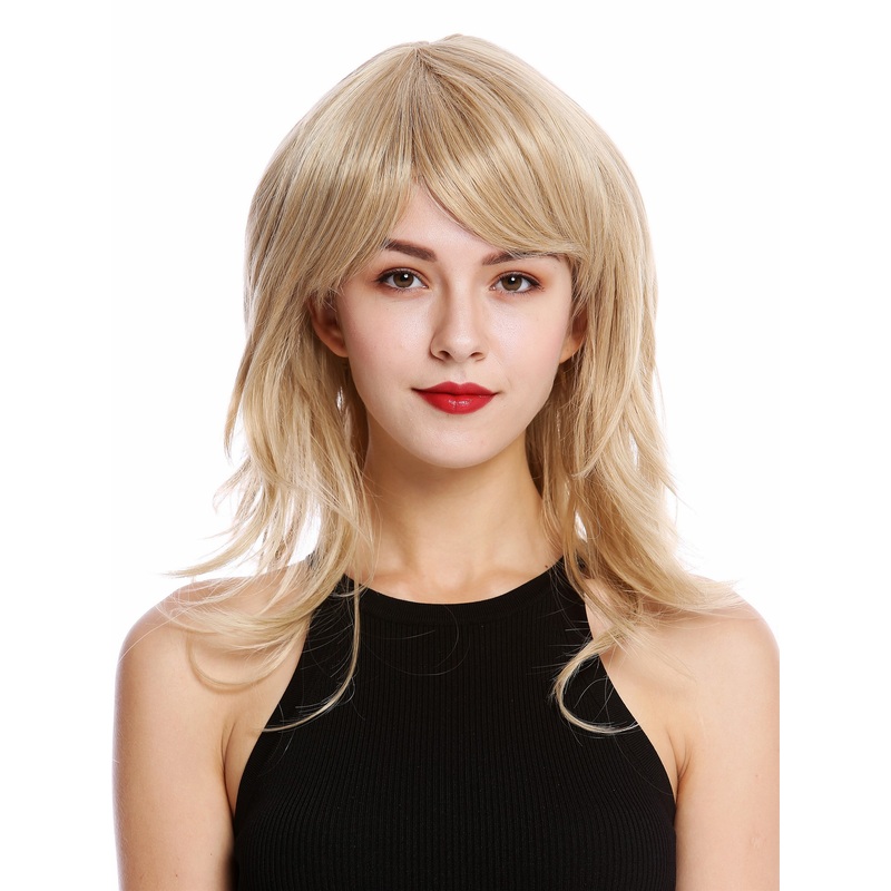 Lady party ig long wavy voluminous layered bangs blond ashblond mix 9265