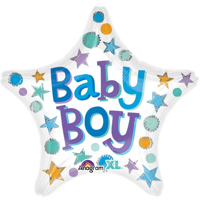 Baby Boy Star Foil Balloon – 17