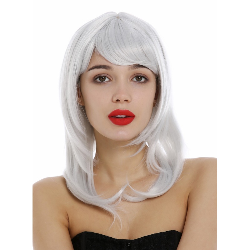 Lady Wig shoulder-length layered straight very light white-ish gray grey 3003
