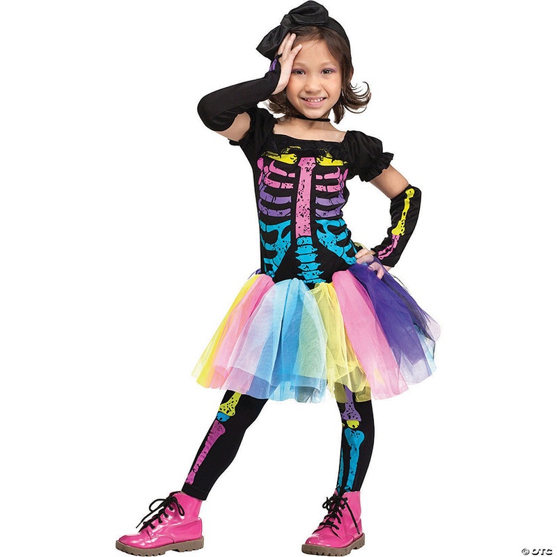 Toddler Girls Funky Punk Bones Costume