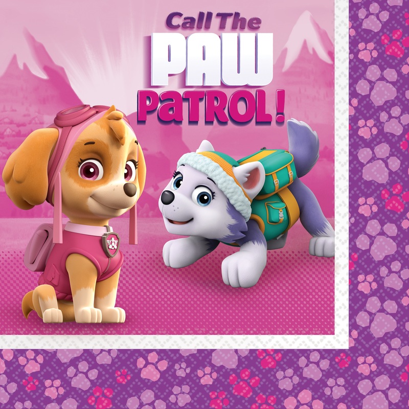 20 Paw Patrol Girls napkins 33cm