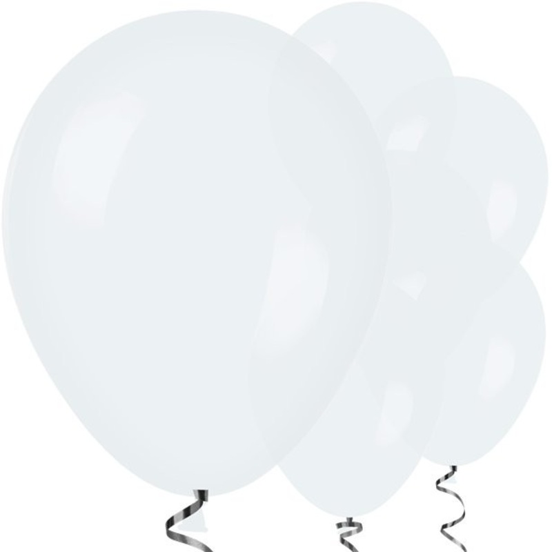 50 Latex Balloons White 30cm