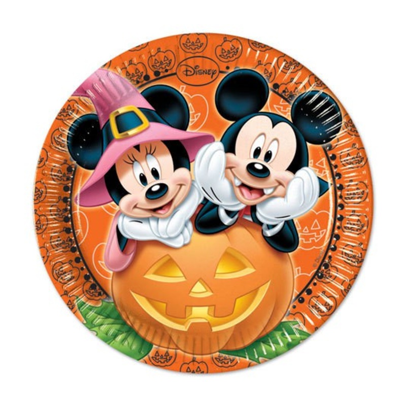 8 Mickey Mouse Halloween paper plates 23cm