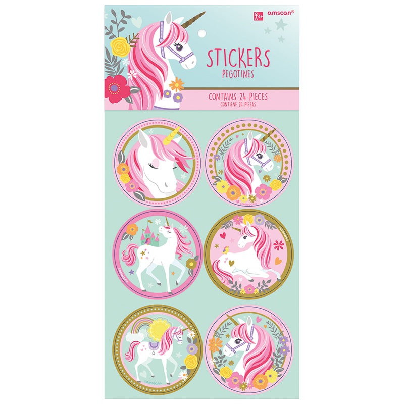 24 pcs. Sticker set Fantasy Unicorn