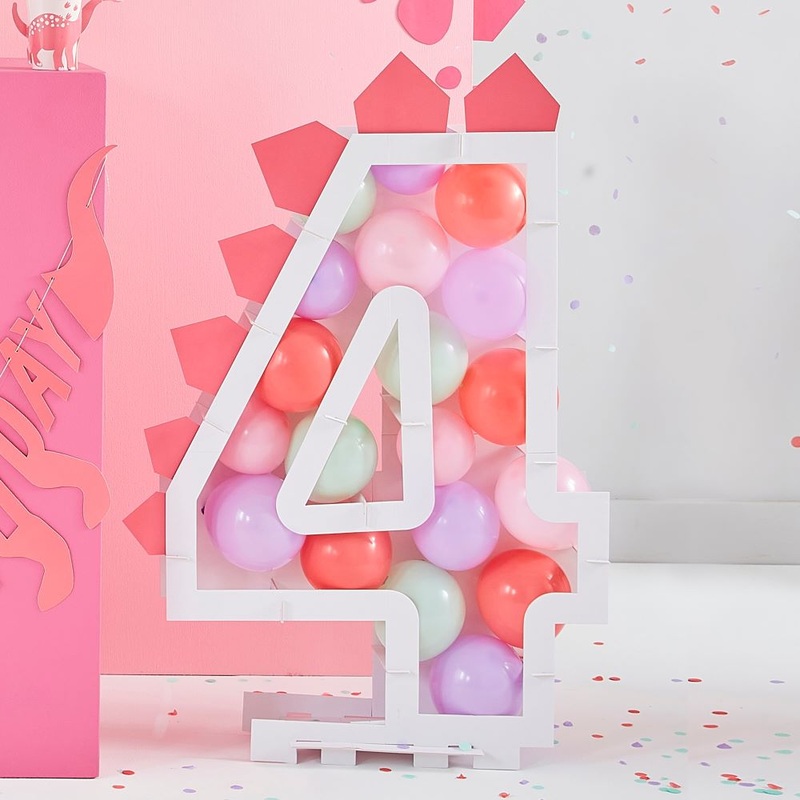 40 pink dino party latex balloons 13cm