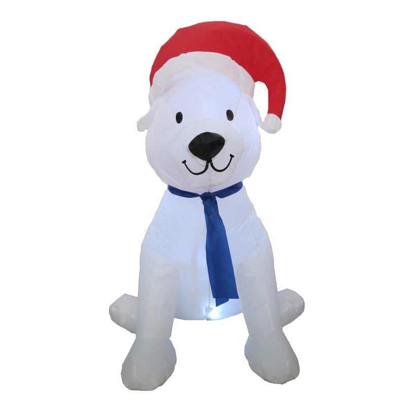 4FT Inflatable Polar Bear, LED Light Blow up Home Yard Decoration