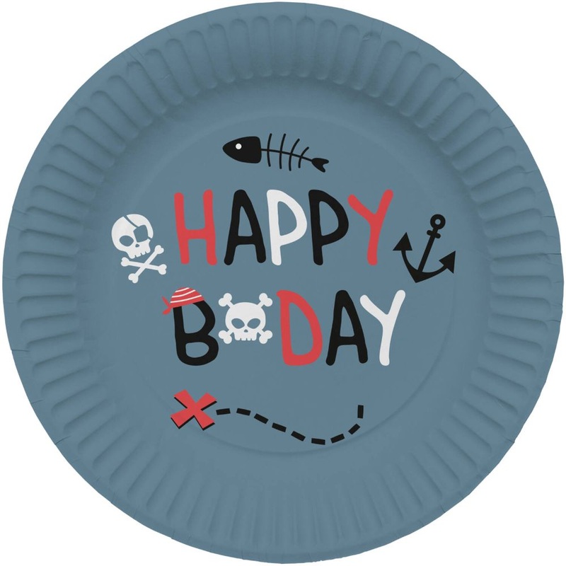 8 Kaper-Crew Pirate Party Plates 23cm