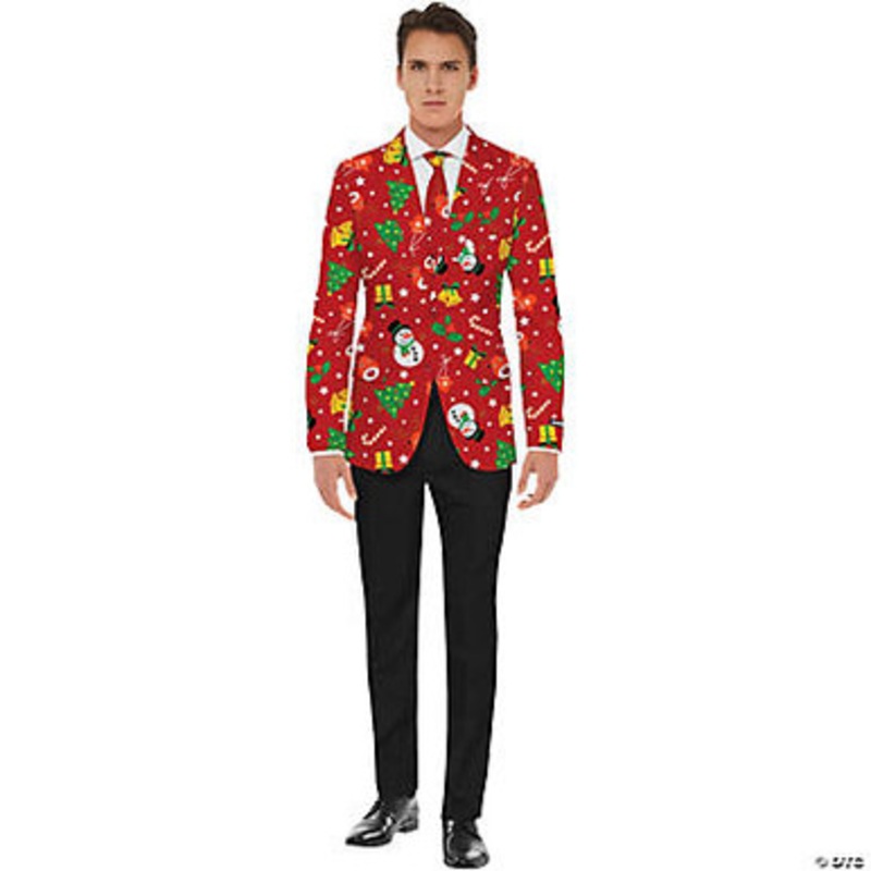 Christmas Jacket & Tie Red Icon Men’s Medium