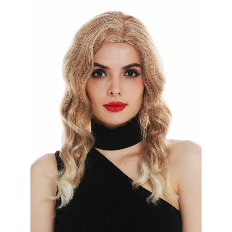 Lady wig long parting wavy waved Balayage blonde highlights Hollywood diva VK-58