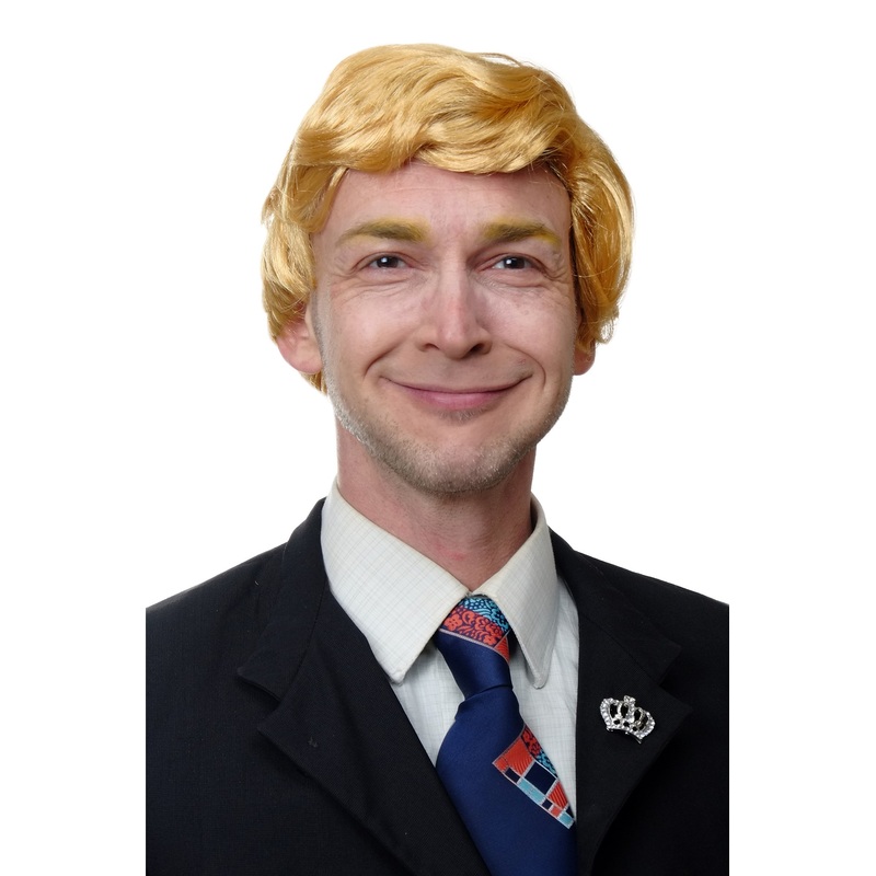 Men Wig Halloween US President Reality Soap Opera Star orange golden blond TL-001