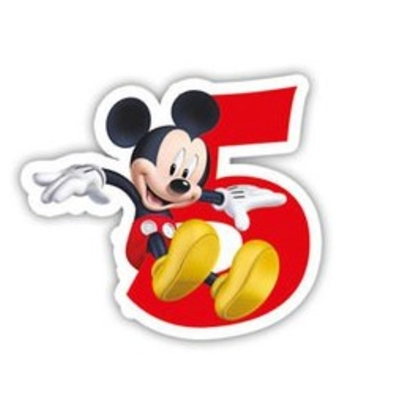 Mickey Mouse birthday party cake candle number 5