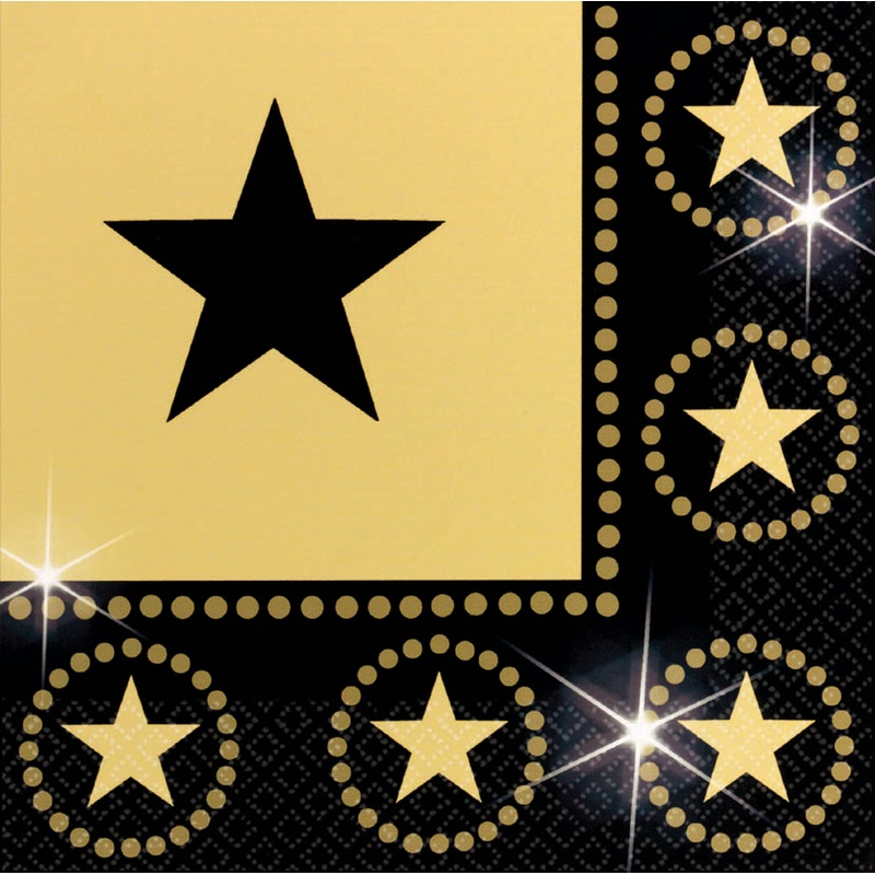 Set of 16 Hollywood Napkins Stars & Starlets