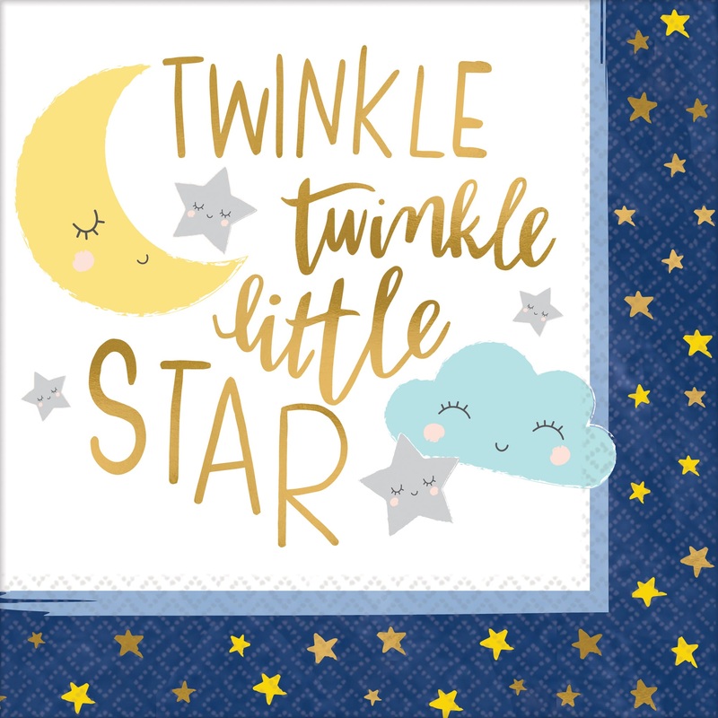 16 Twinkle Little Star napkins 33cm