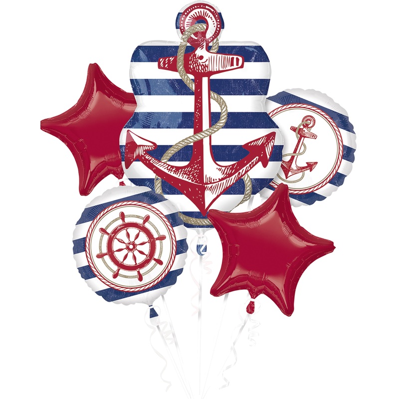 5 maritime summer foil balloons