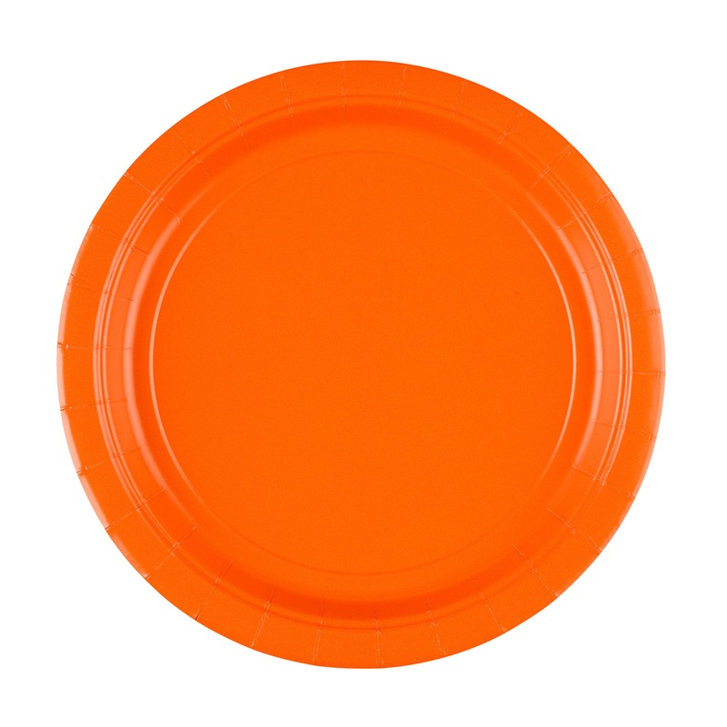 8 party paper plates orange 22.8cm