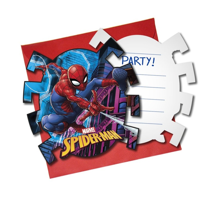 Spiderman Team Up 6 invitation cards