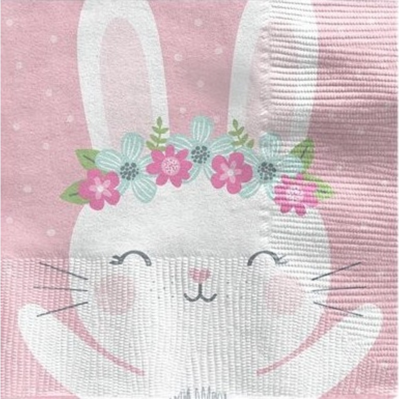 16 party bunny napkins 25cm