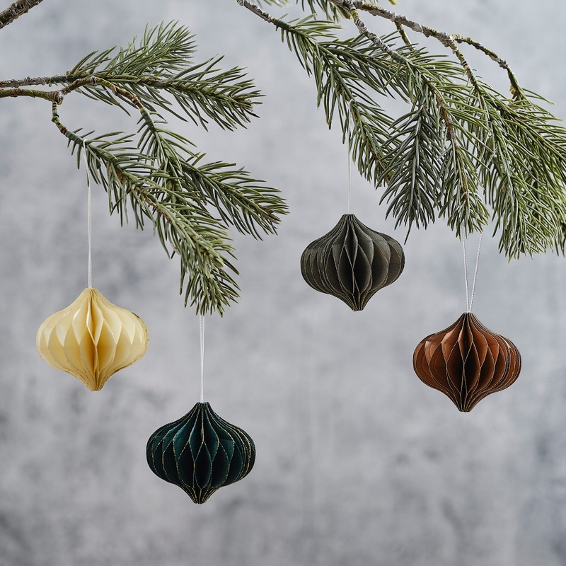 4 Bohemian Christmas Eco honeycomb ball tree hangers