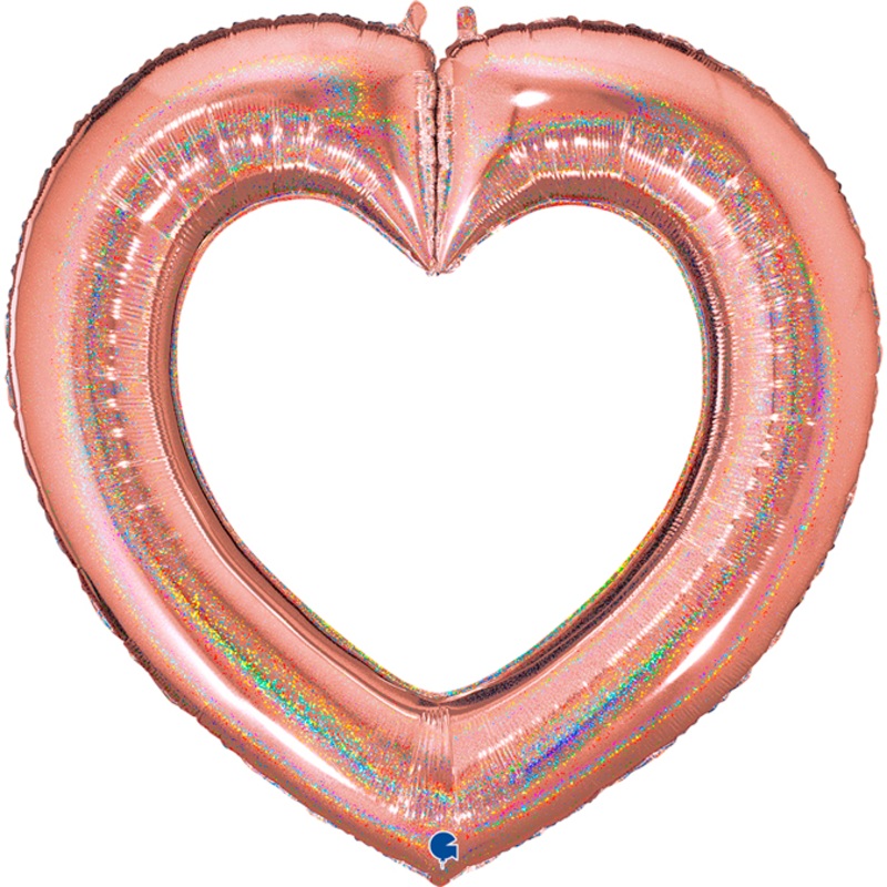41 Heart Shape Foil – Glitter Rose Gold