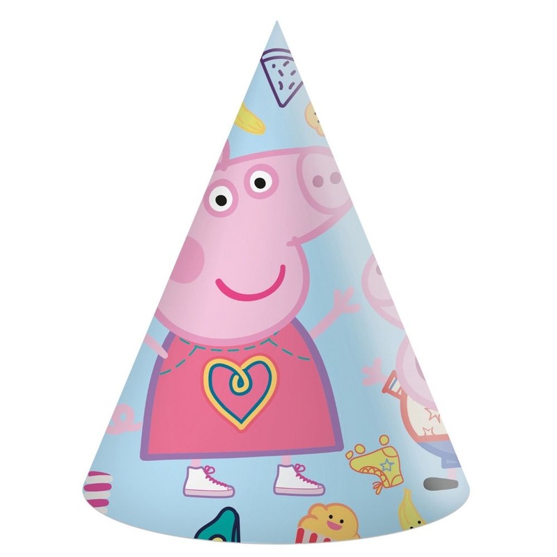 6 Medallion Peppa Pig Party Hats
