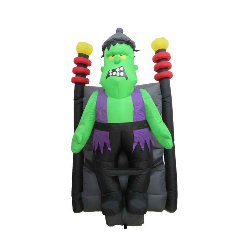 6FT Halloween Inflatable Frankenstein Monster with Shaking Chair LED Lights Outdoor Indoor Holiday Decorations