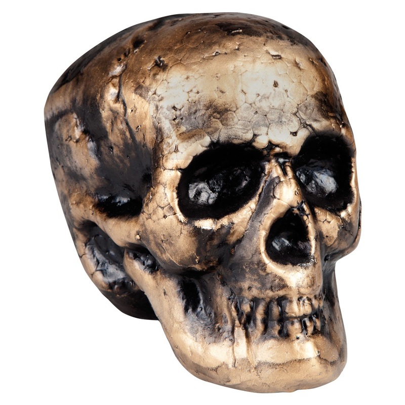 Halloween skull gold 17 x 16cm