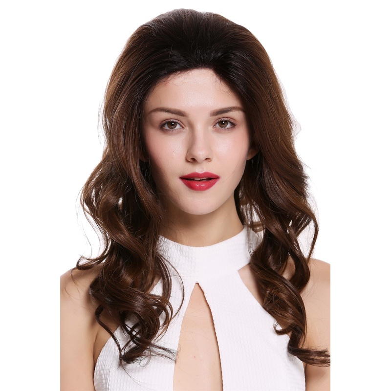 Lady wig lace front dark brown red Balayage mix long wavy RGF-5547-LF
