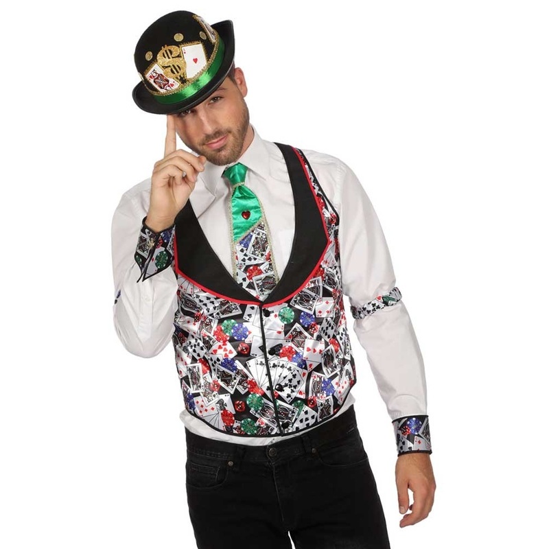 Playing cards casino vest for men 48