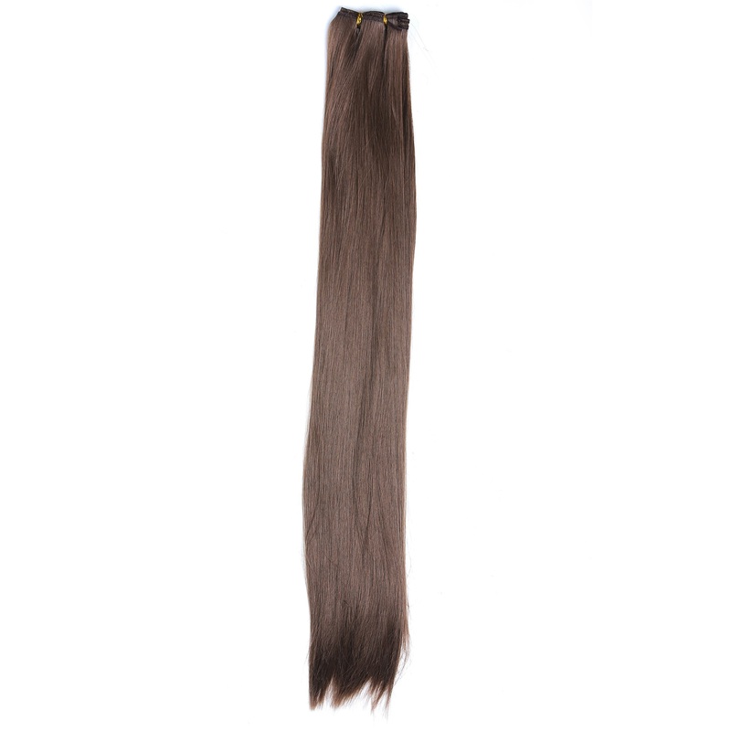 Weft tress synthetic hair sleek for wig extension making medium brown VK-WEFT