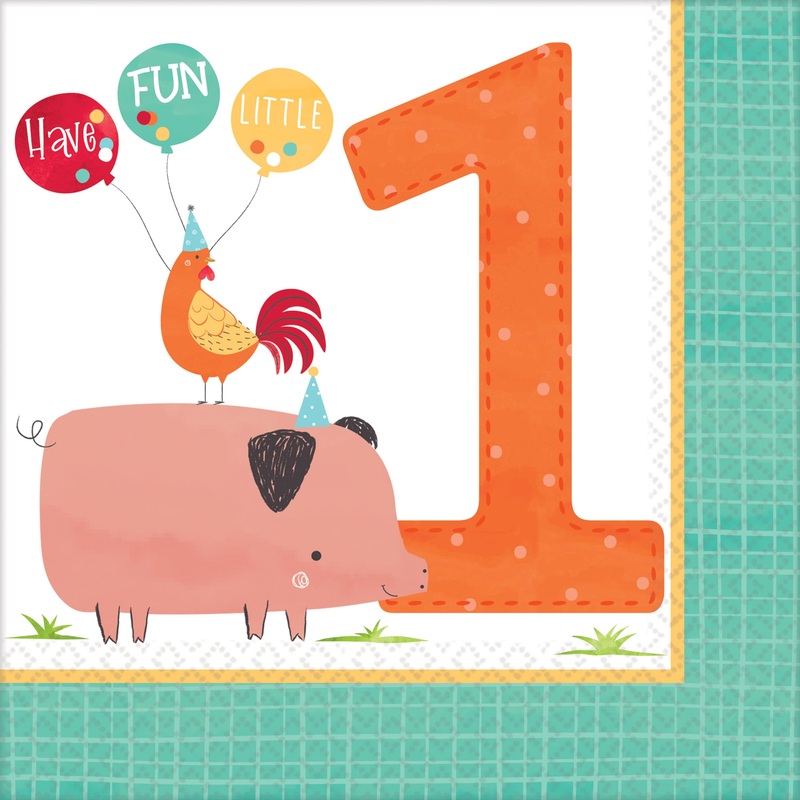 16 Happy Farm Life 1st Birthday napkins