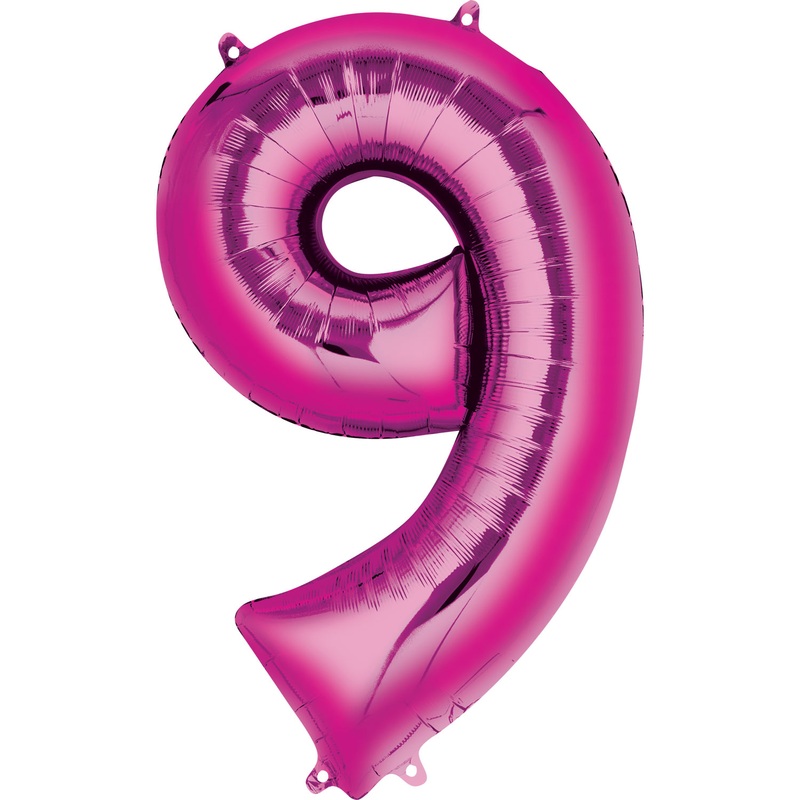 16” Number 9 Pink Air Fill Balloon